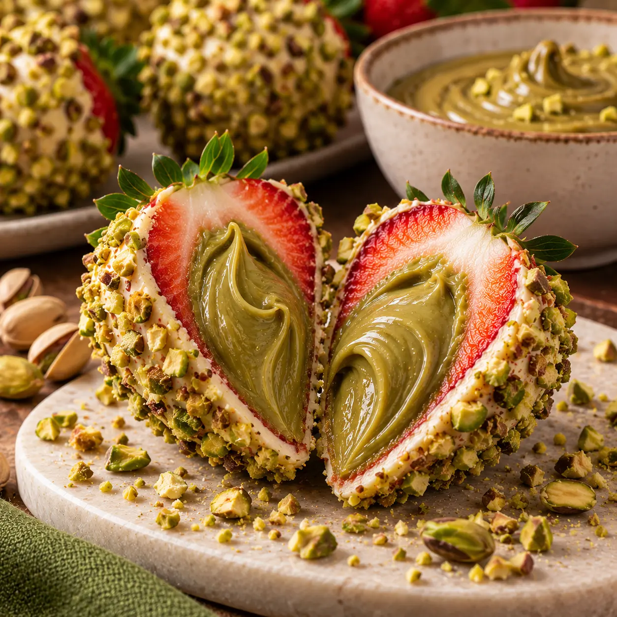 Morango cravejado sabor Pistache