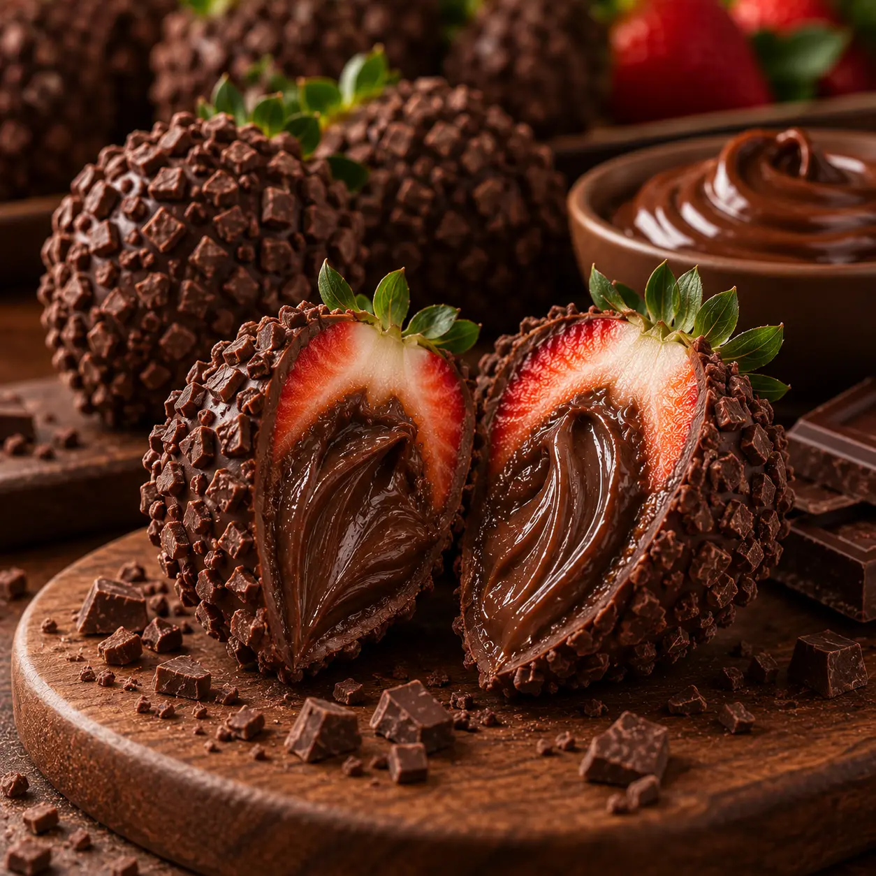 Morango cravejado sabor Chocolate